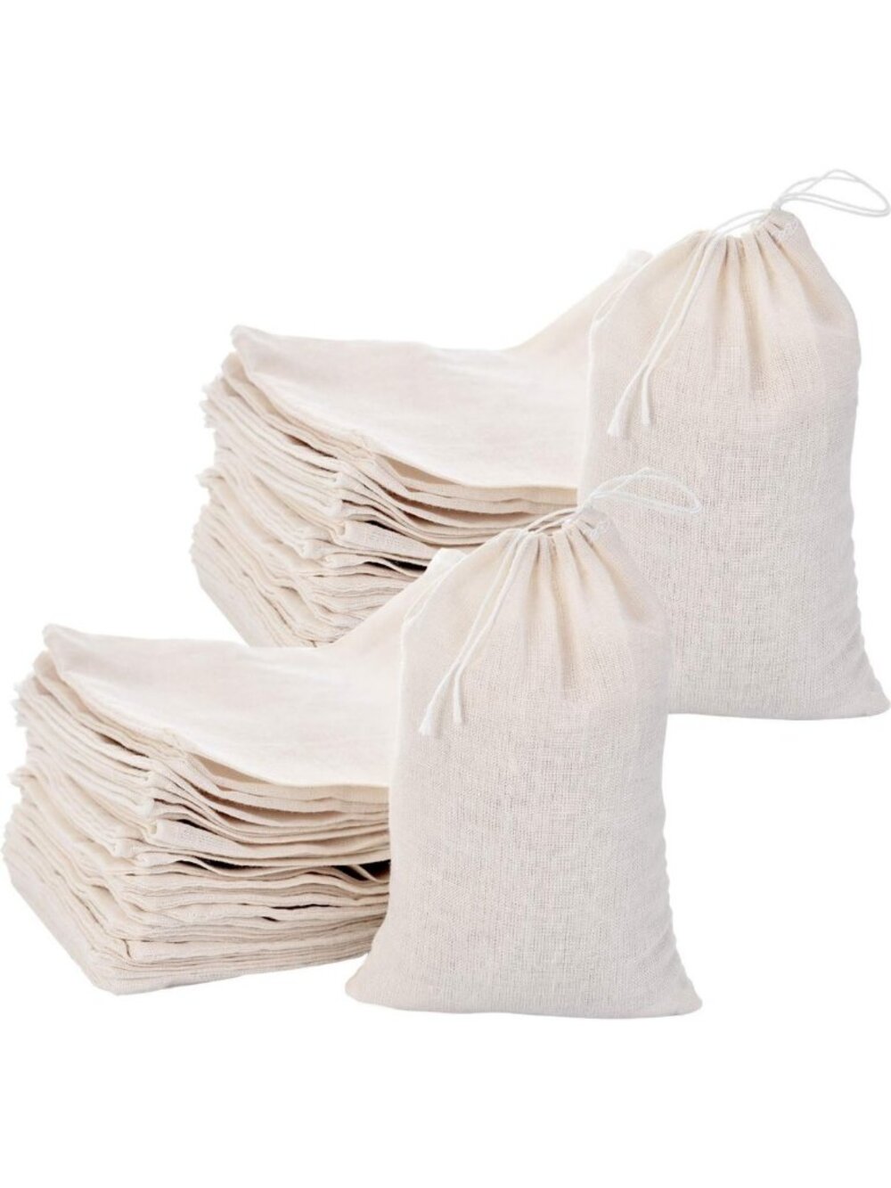 200 Pack Drawstring Muslin Bags, 4x6 Inch - Perfect for Crafts & Organizing